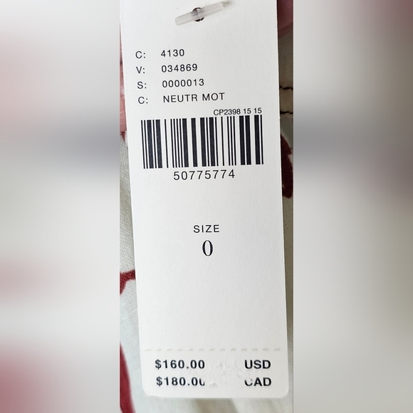 Anthropologie Women's Oahu Dress, Linen Midi Floral Burgundy Buttons Pockets, 0 - Picture 10 of 11